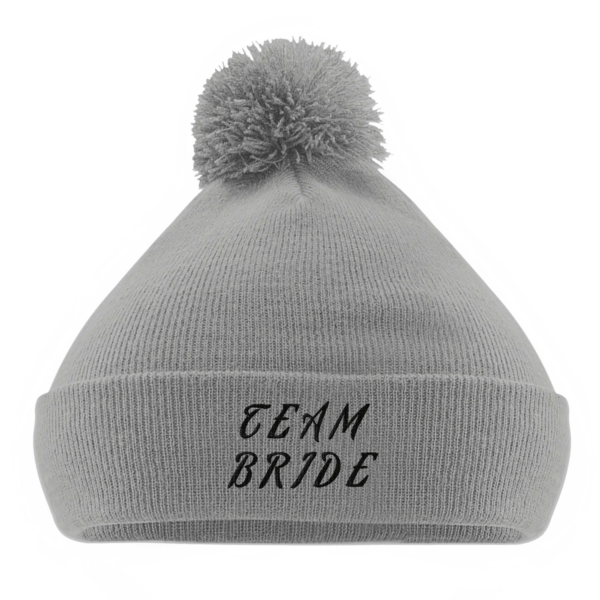 EXCLUSIVE : "Team Bride" Embroidered Engagement / Bachelorette Pom - Pom Winter Hat - Slay Hoodies