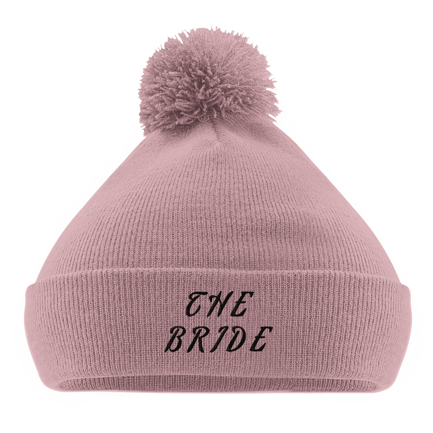 EXCLUSIVE : "The Bride" Embroidered Engagement / Bachelorette Pom - Pom Winter Hat - Slay Hoodies