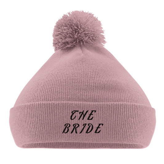 EXCLUSIVE : "The Bride" Embroidered Engagement / Bachelorette Pom - Pom Winter Hat - Slay Hoodies