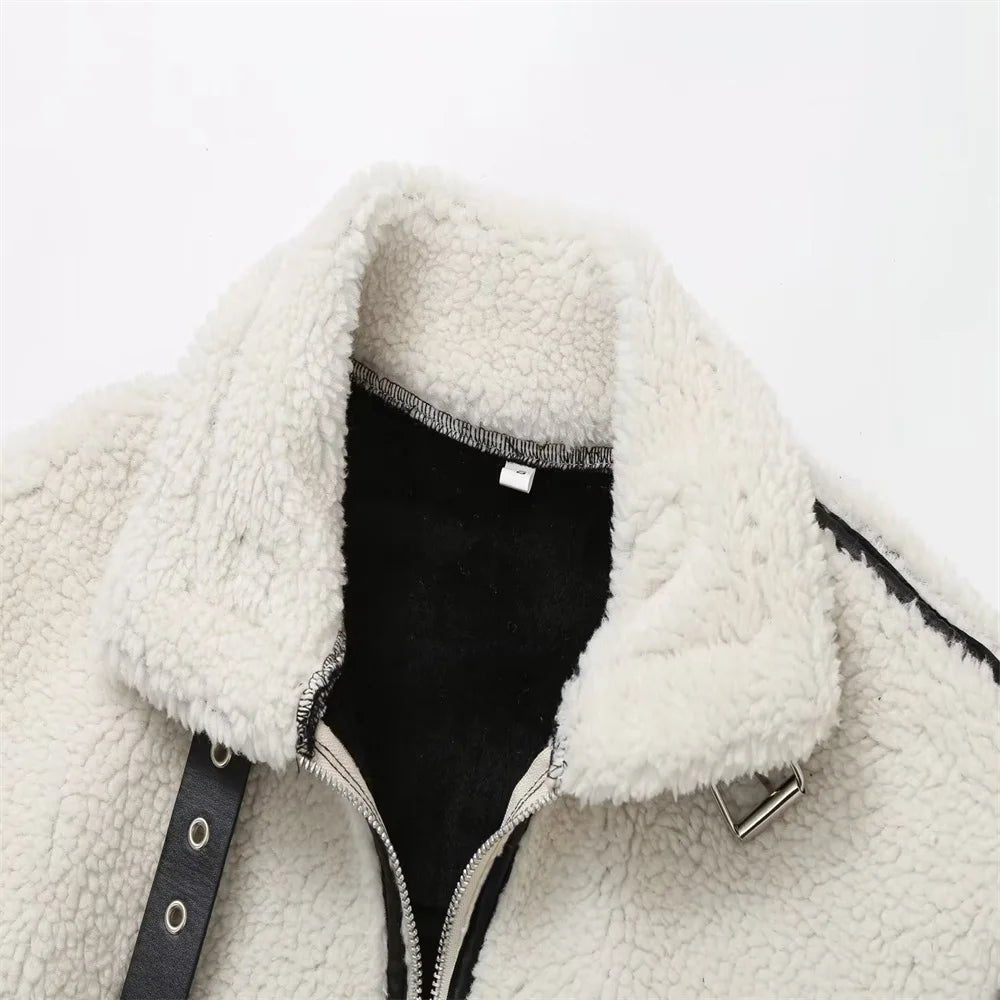 Faux Shearling Lamb Wool Plush Jacket - Slay Hoodies