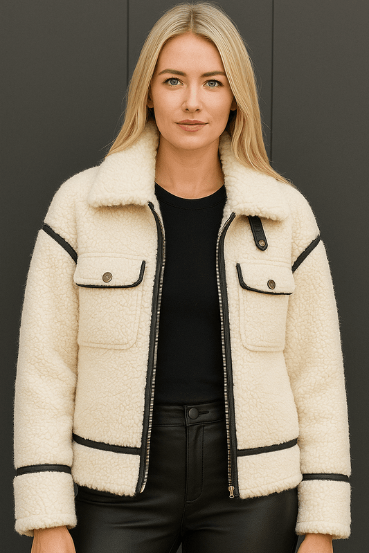 Faux Shearling Lamb Wool Plush Jacket - Slay Hoodies