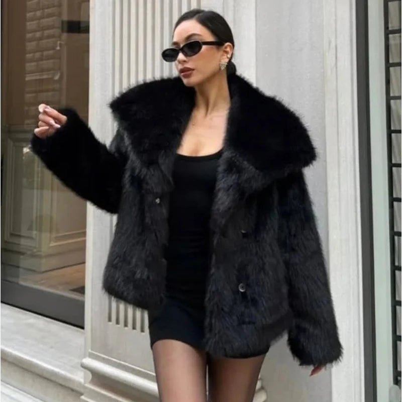 High Street Luxe Faux Fur Jacket - Slay Hoodies