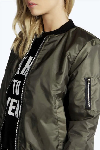 High Street O - neck Bomber Jacket - Slay Hoodies