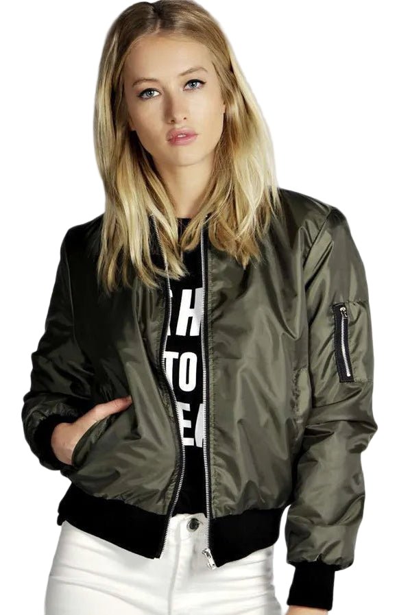 High Street O - neck Bomber Jacket - Slay Hoodies