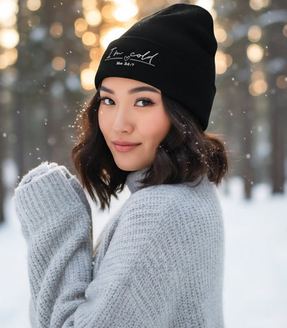 Premium Cuffed "I'm Cold 24.7" Embroidered Beanie - Slay Hoodies