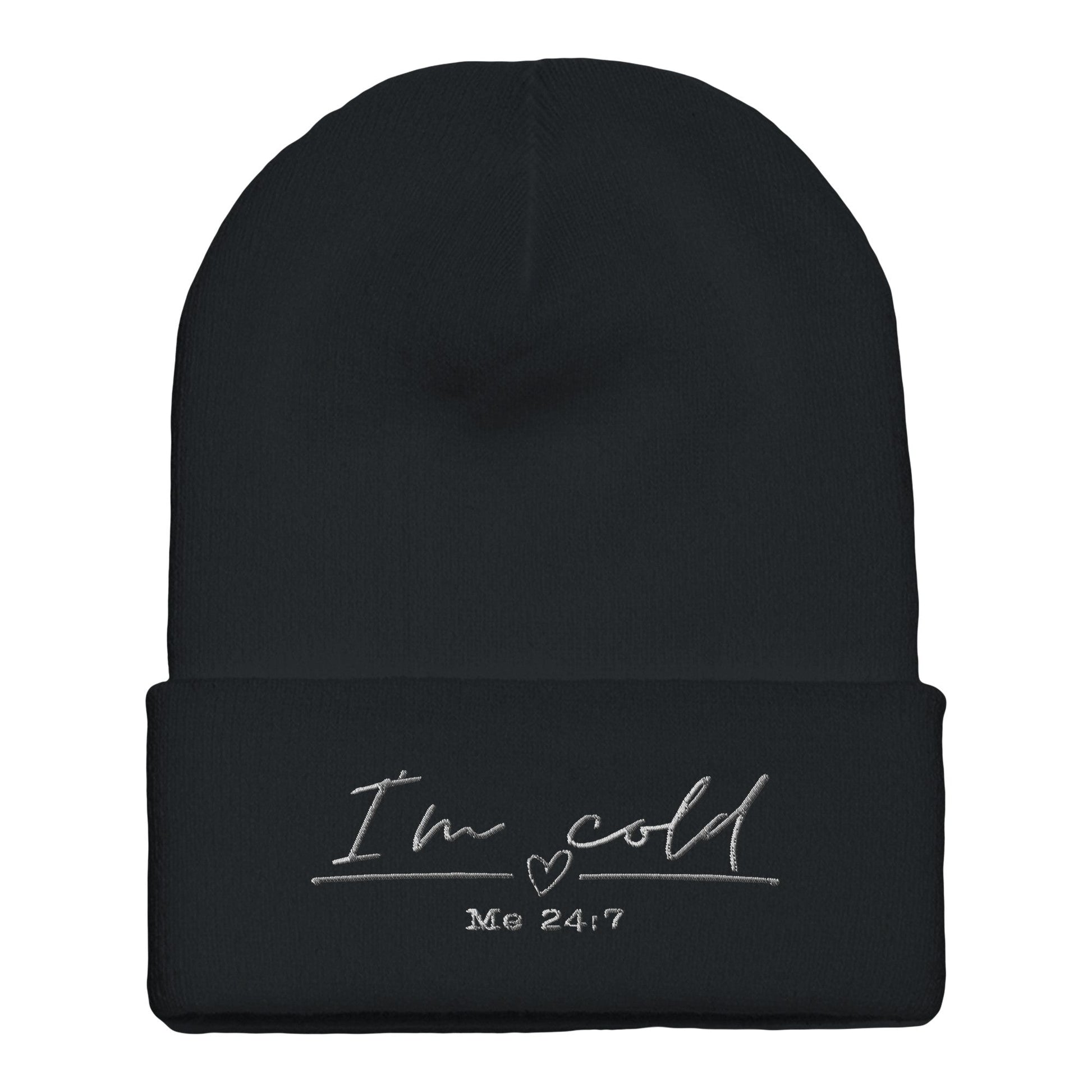 Premium Cuffed "I'm Cold 24.7" Embroidered Beanie - Slay Hoodies