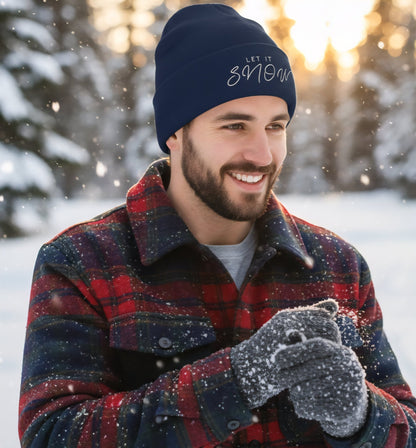 Premium Cuffed "Let it Snow" Embroidered Beanie - Slay Hoodies