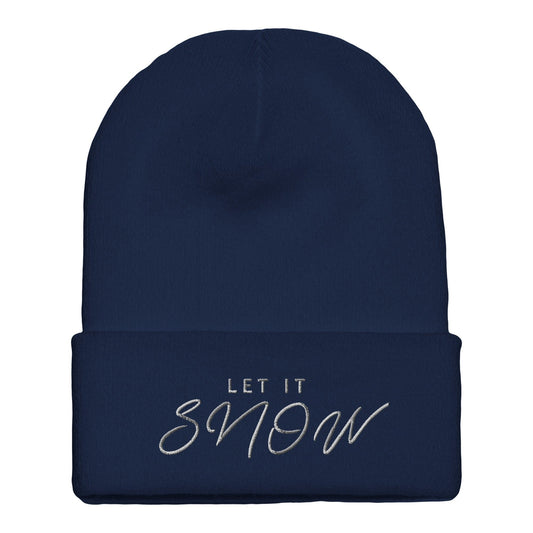 Premium Cuffed "Let it Snow" Embroidered Beanie - Slay Hoodies