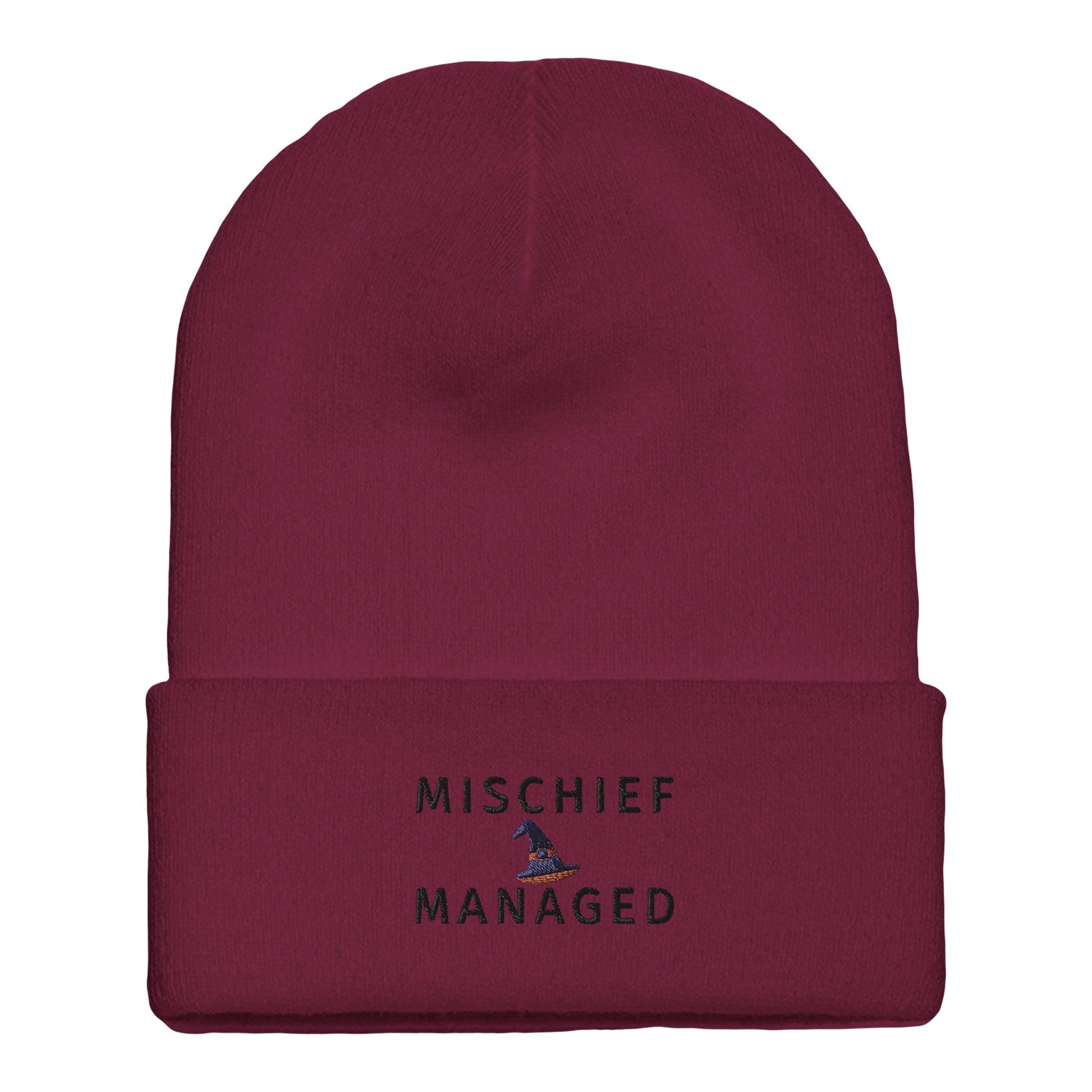 Premium Cuffed "Mischief Managed" Embroidered Beanie - Slay Hoodies