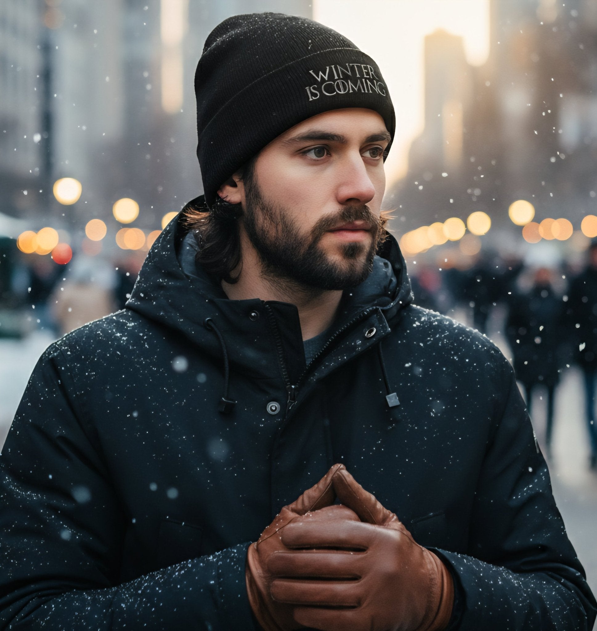 Premium Cuffed "Winter Is Coming" Embroidered Beanie - Slay Hoodies