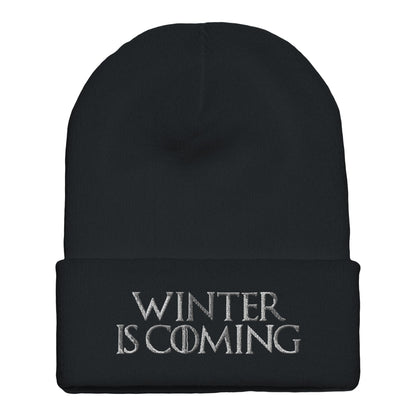 Premium Cuffed "Winter Is Coming" Embroidered Beanie - Slay Hoodies