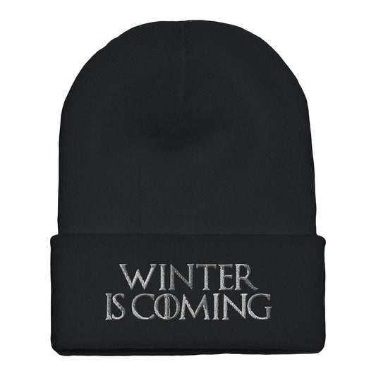 Premium Cuffed "Winter Is Coming" Embroidered Beanie - Slay Hoodies