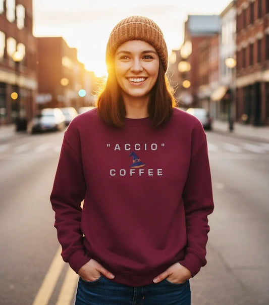 Premium High Quality "Accio Coffee" Embroidered Sweatshirt - Slay Hoodies