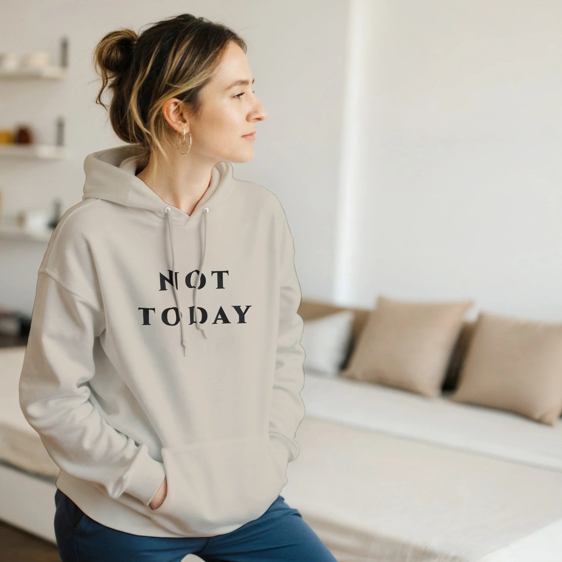 Premium High Quality "Not Today" Embroidered Hoodie - Slay Hoodies