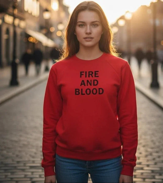 Premium High Quality Triple Embroidered "Fire and Blood" Sweatshirt - Slay Hoodies