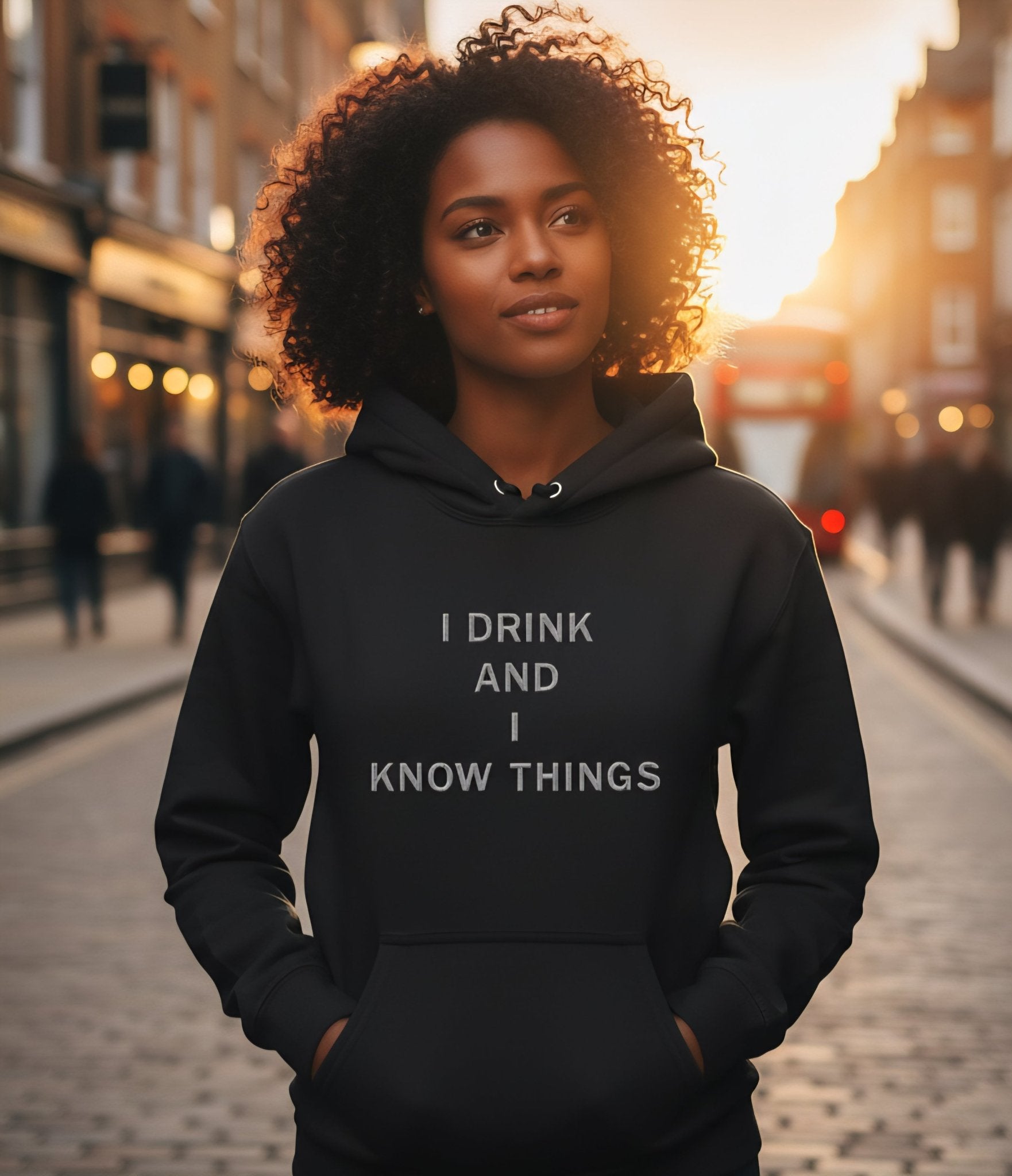 Premium Quality "I Drink & I Know Things" Embroidered Hoodie - Slay Hoodies
