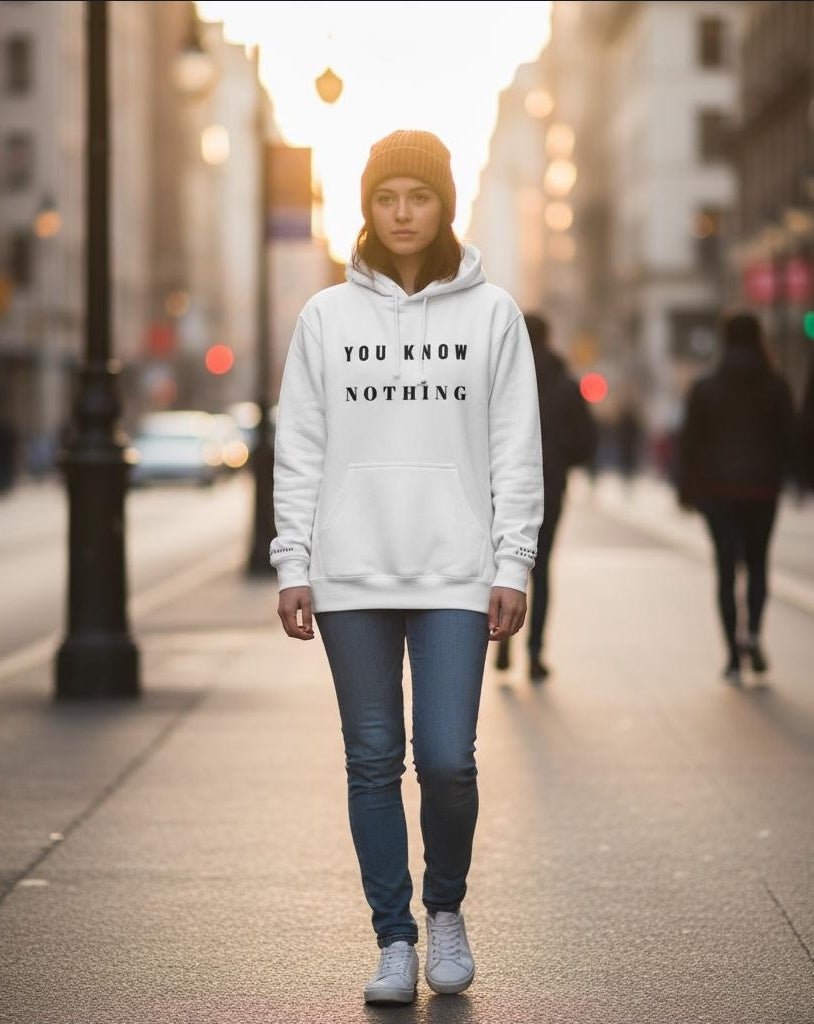 Premium Quality Triple Embroidered "You Know Nothing" Hoodie - Slay Hoodies