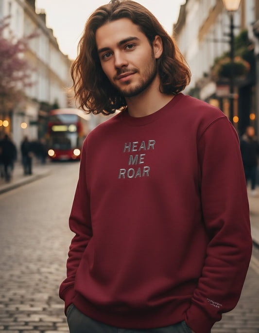 Premium Triple Embroidered "Hear Me Roar" Sweatshirt - Slay Hoodies