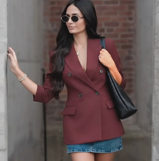 Power Hue Double-Breasted Jacket