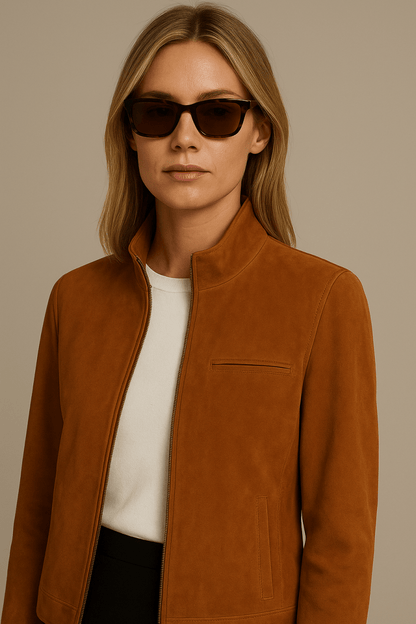 Retro Suede Look Cropped Jacket - Slay Hoodies