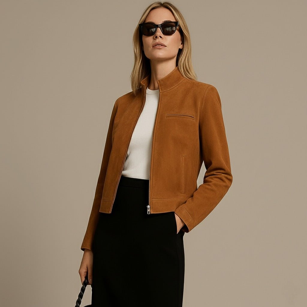 Retro Suede Look Cropped Jacket - Slay Hoodies