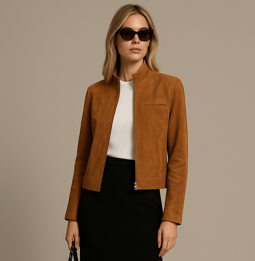 Retro Suede Look Cropped Jacket - Slay Hoodies