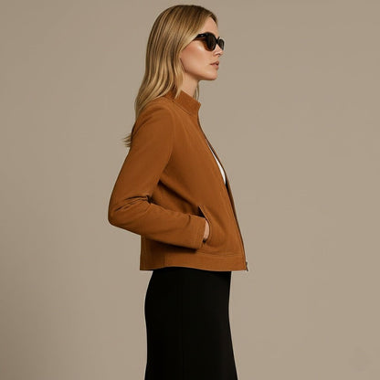 Retro Suede Look Cropped Jacket - Slay Hoodies