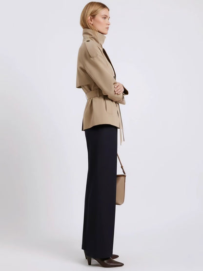 Cropped Double-Breasted Trench Jacket