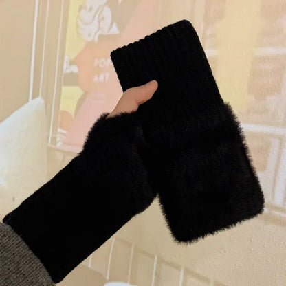 Soft Winter Half Finger Gloves - Slay Hoodies