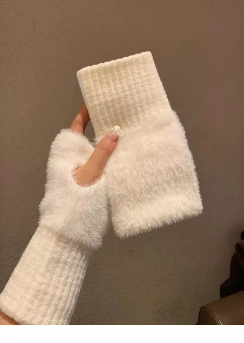 Soft Winter Half Finger Gloves - Slay Hoodies