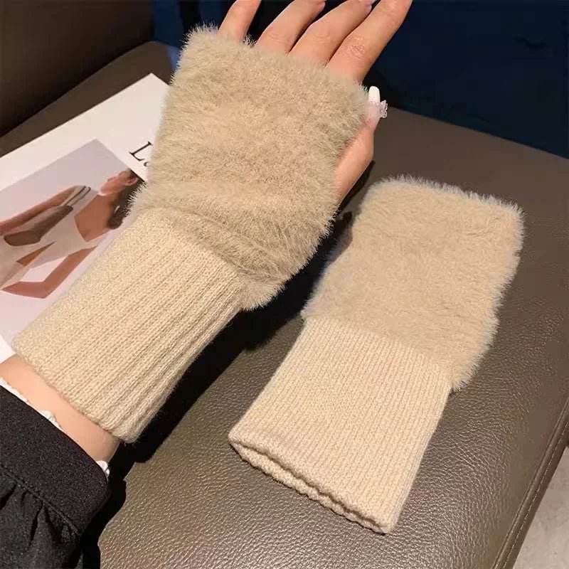 Soft Winter Half Finger Gloves - Slay Hoodies