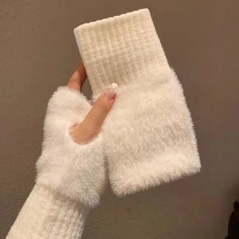 Soft Winter Half Finger Gloves - Slay Hoodies