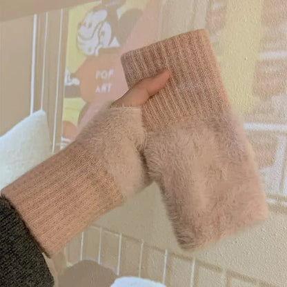 Soft Winter Half Finger Gloves - Slay Hoodies