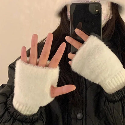 Soft Winter Half Finger Gloves - Slay Hoodies
