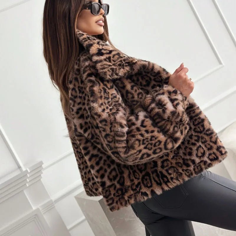 Statement Leopard Print Faux Fur Jacket - Slay Hoodies