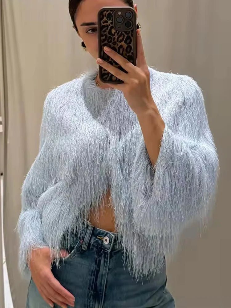Tassel Decoration Shag Fringe Jacket - Slay Hoodies