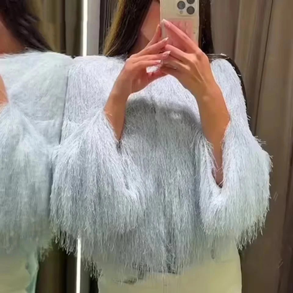 Tassel Decoration Shag Fringe Jacket - Slay Hoodies