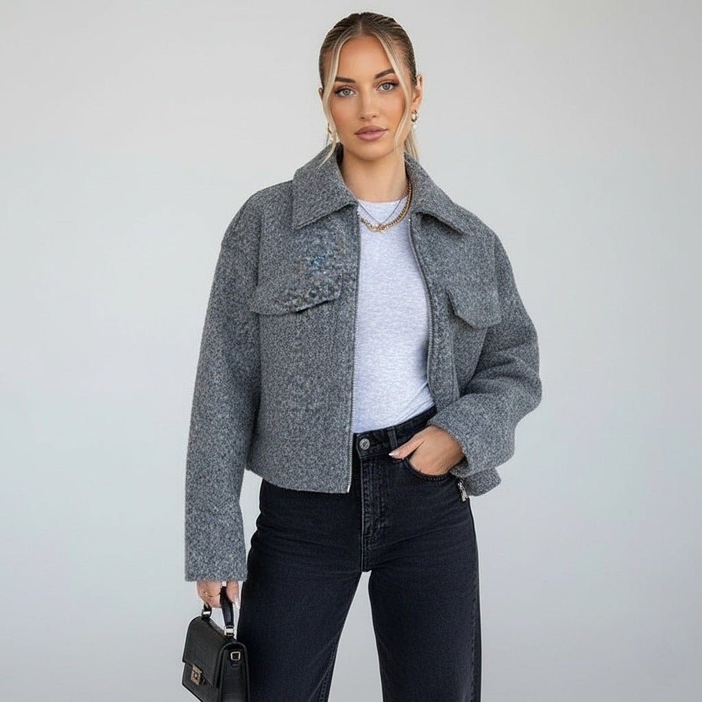 Textured Streetwear Cropped Jacket - Slay Hoodies
